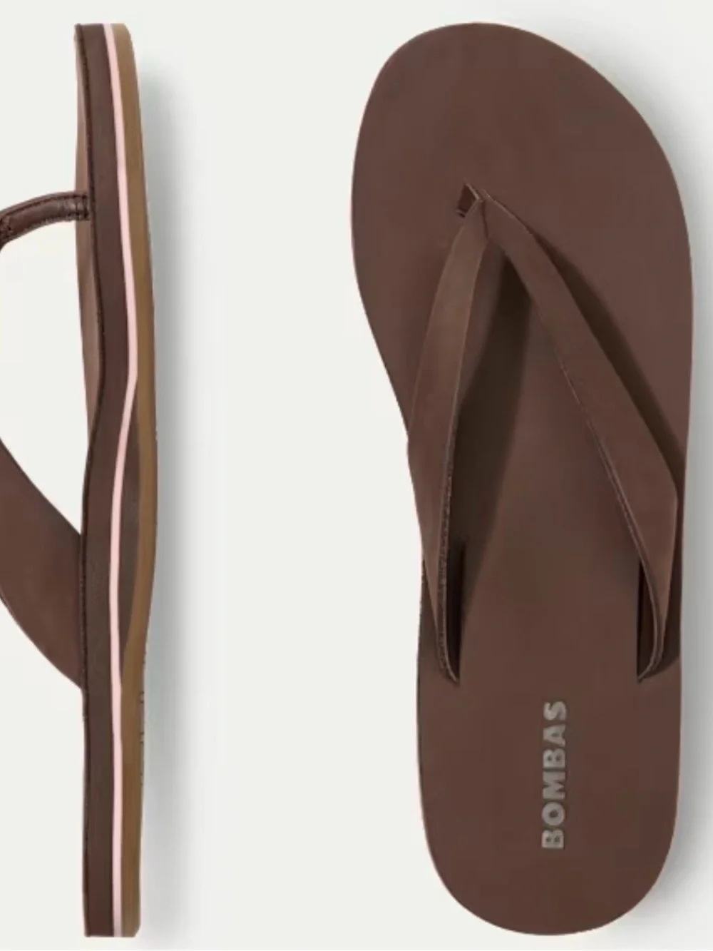 Bombas Dark Brown Leather Flip Sandals
